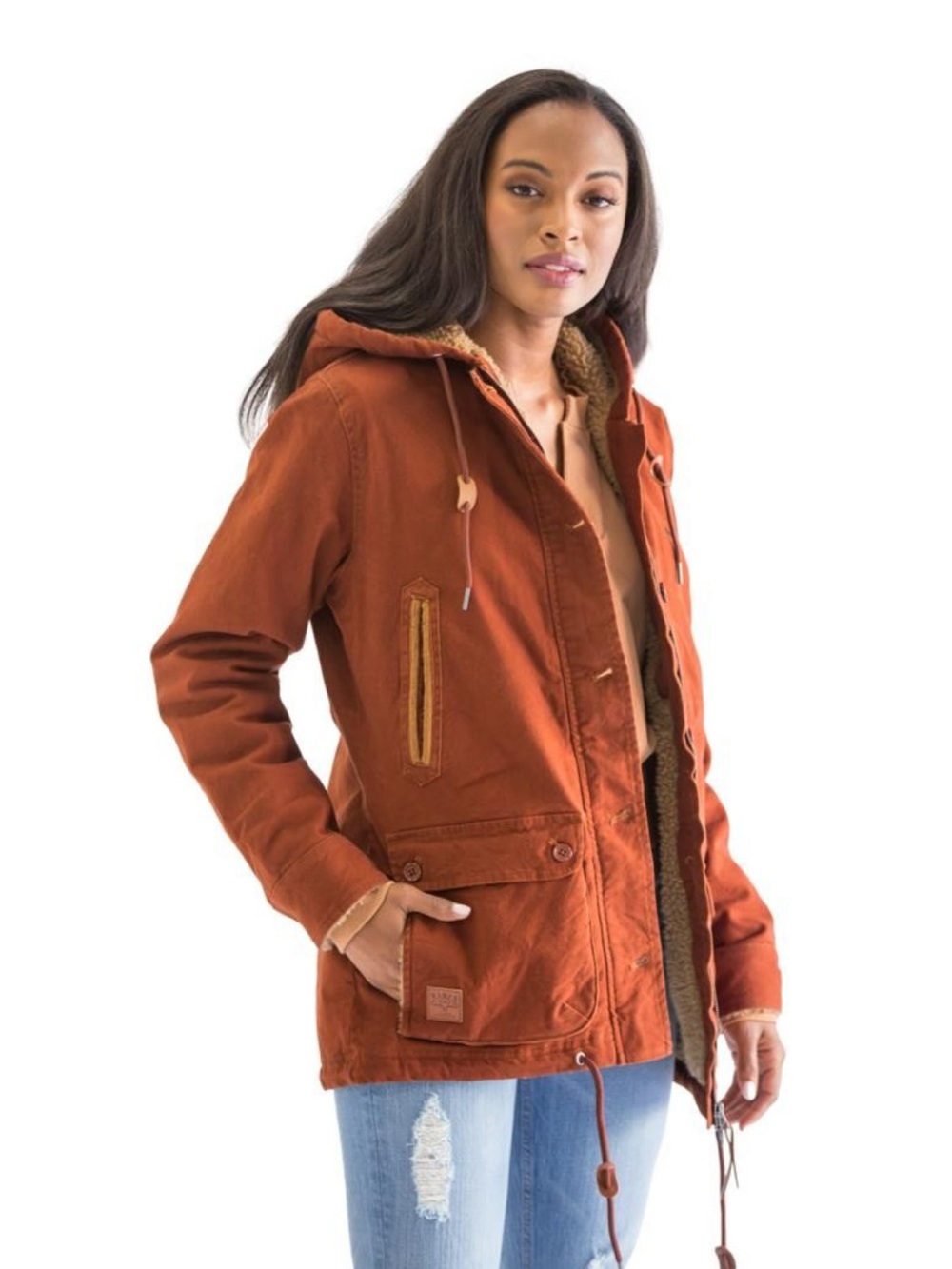 Kimes Ranch Awa Jacket Canvas Sherpa Lined Rust Size Large